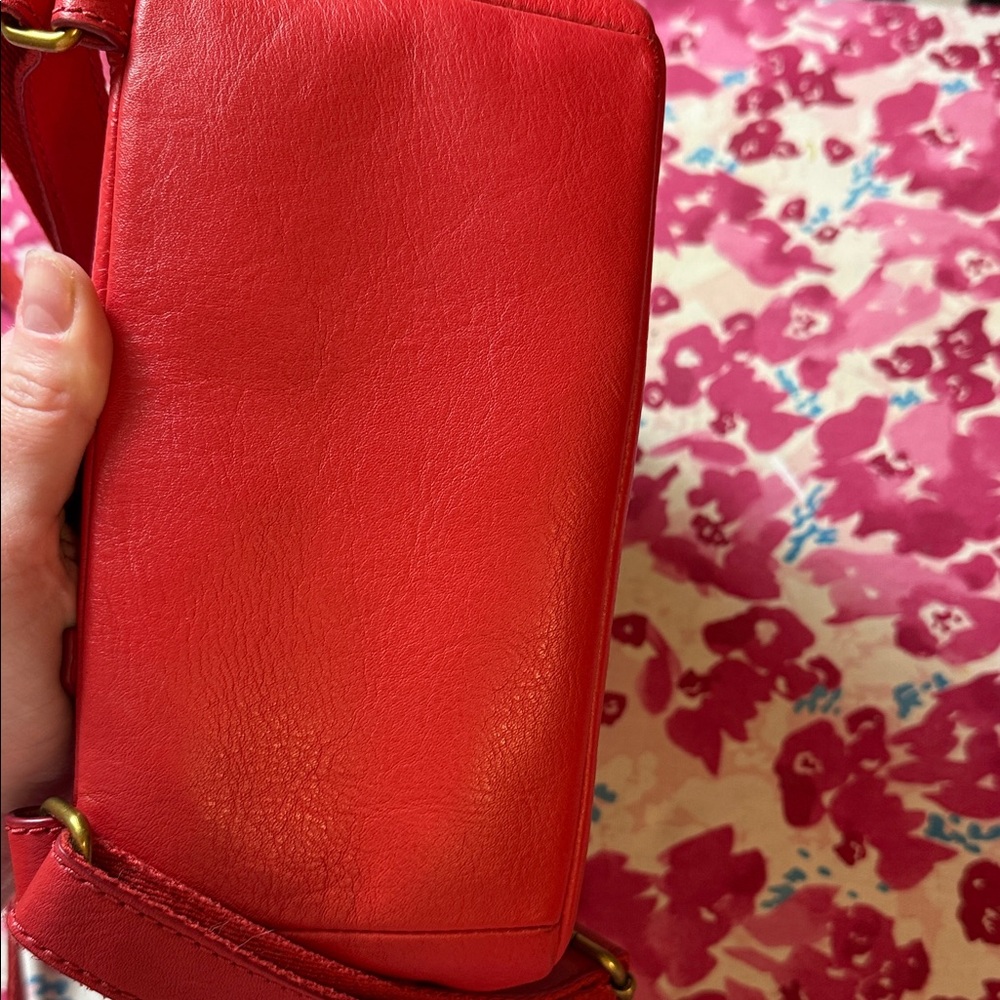 Fossil Cherry Red Leather Backpack - image 5